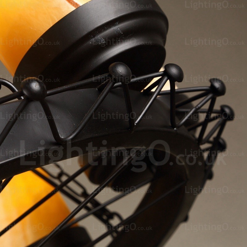 8 Light Country rusztikus vintage retro függeszték, üvegernyővel