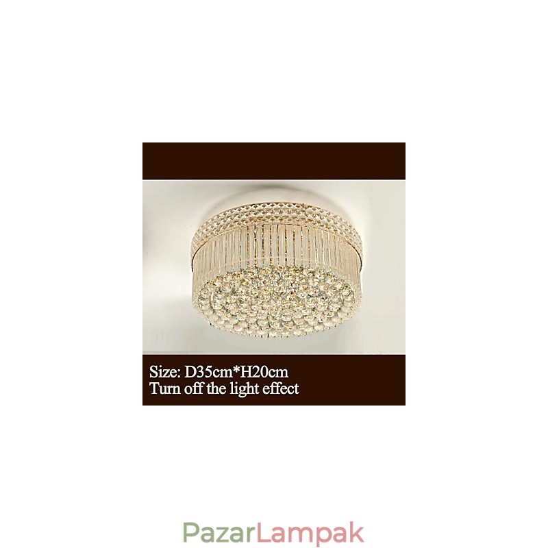 Modern luxus csillár kristály elnyelő kupola fény átmérője 35 cm, 3 izzót tartalmaz
