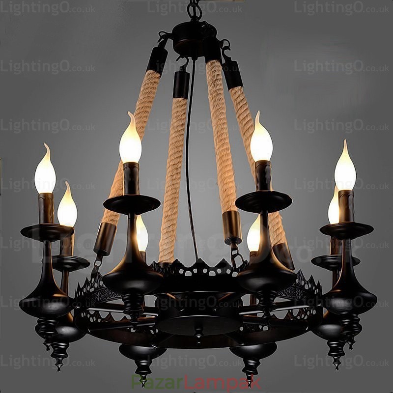 8 Light Country rusztikus függőlámpa