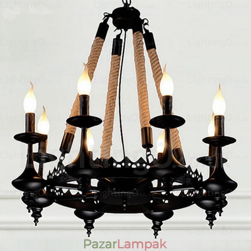 8 Light Country rusztikus függőlámpa