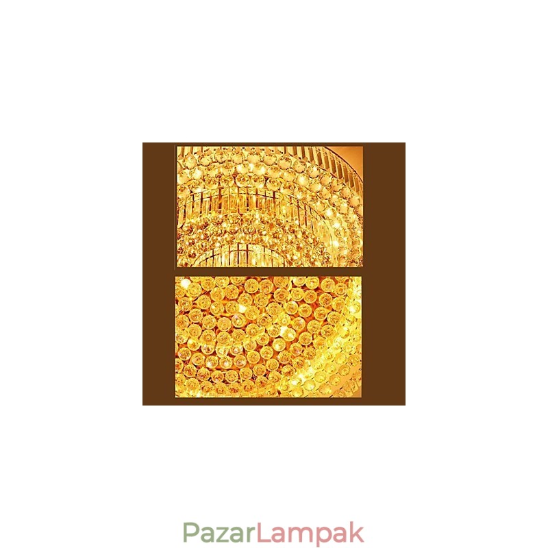 Modern luxus csillár kristály elnyelő kupola fény átmérője 35 cm, 3 izzót tartalmaz