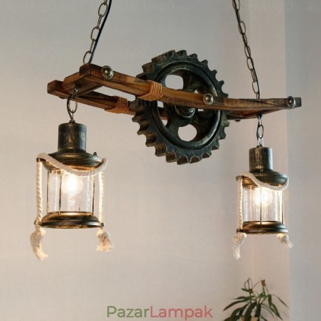 2 Light Country rusztikus vintage retro függőlámpa üvegernyővel 2 Light Country rusztikus vintage retro függőlámpa üvegernyővel