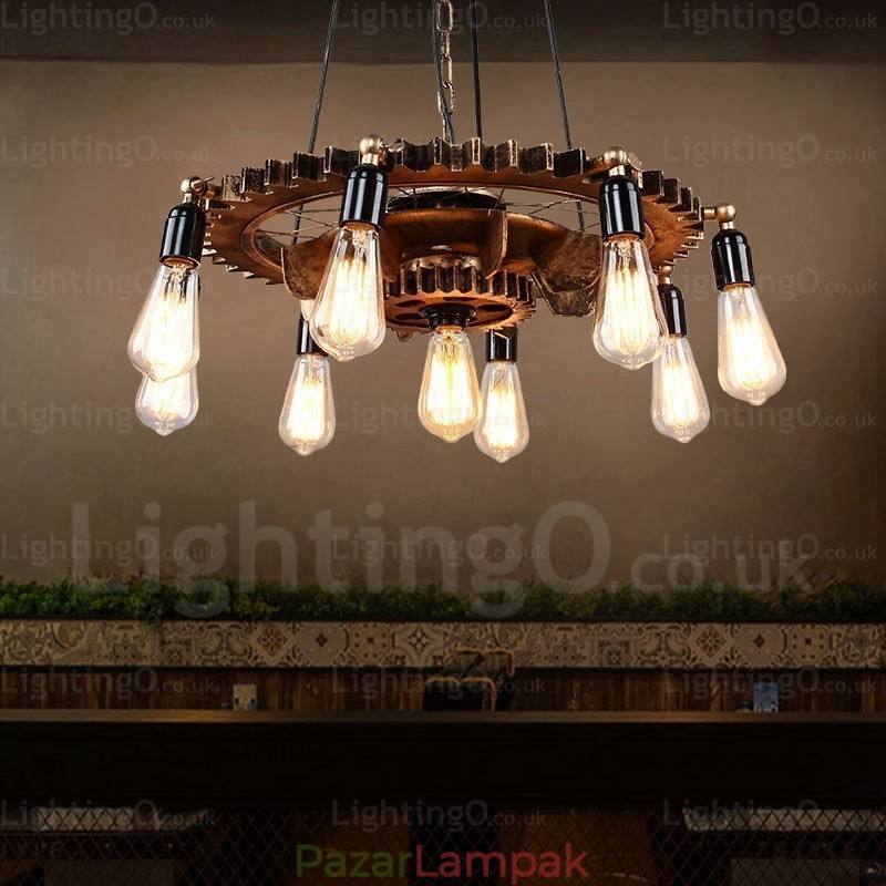9 Light Vintage Retro függőlámpa