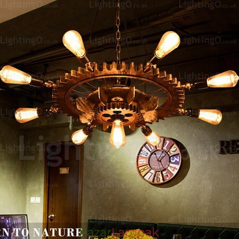 9 Light Vintage Retro függőlámpa