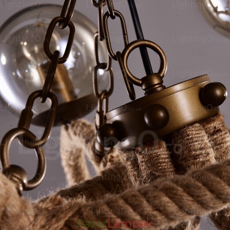 6 Light Vintage Retro függeszték, üvegernyővel