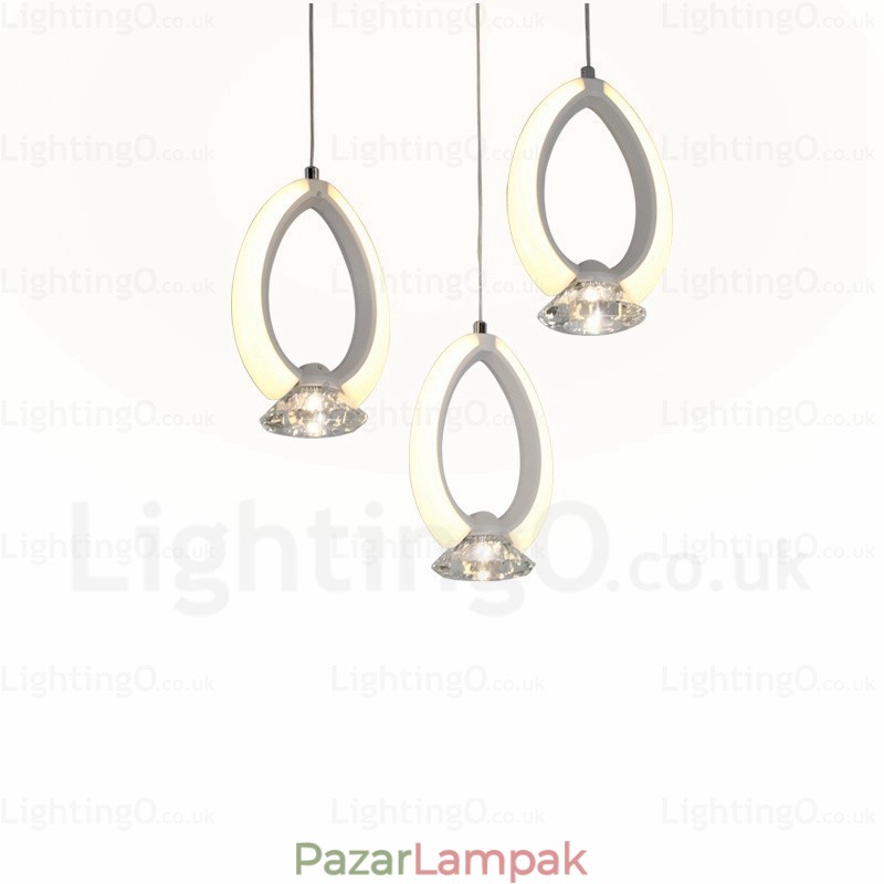 1 Light Modern modern függeszték, kristály ernyővel