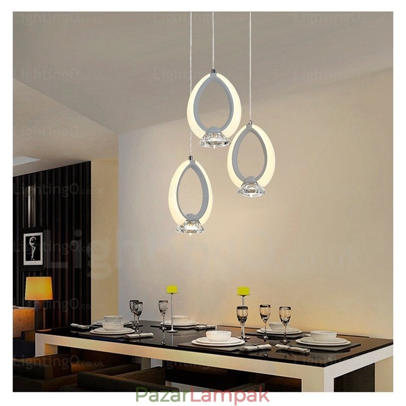 1 Light Modern modern függeszték, kristály ernyővel