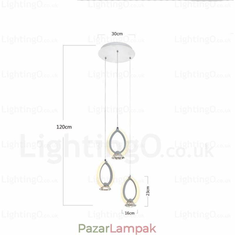 1 Light Modern modern függeszték, kristály ernyővel