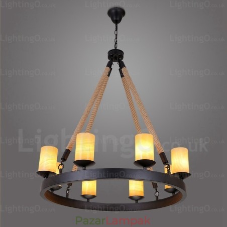 8 Light Vintage retro függőlámpa márvány ernyővel 8 Light Vintage retro függőlámpa márvány ernyővel