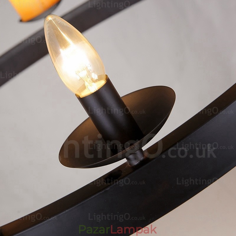 8 Light Vintage retro függőlámpa márvány ernyővel