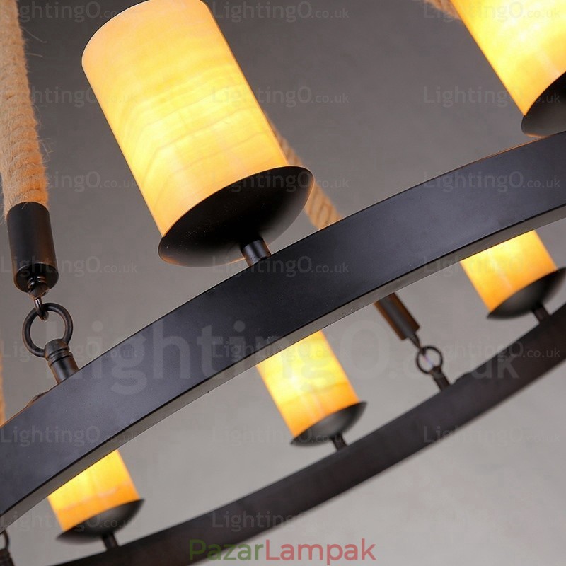 8 Light Vintage retro függőlámpa márvány ernyővel