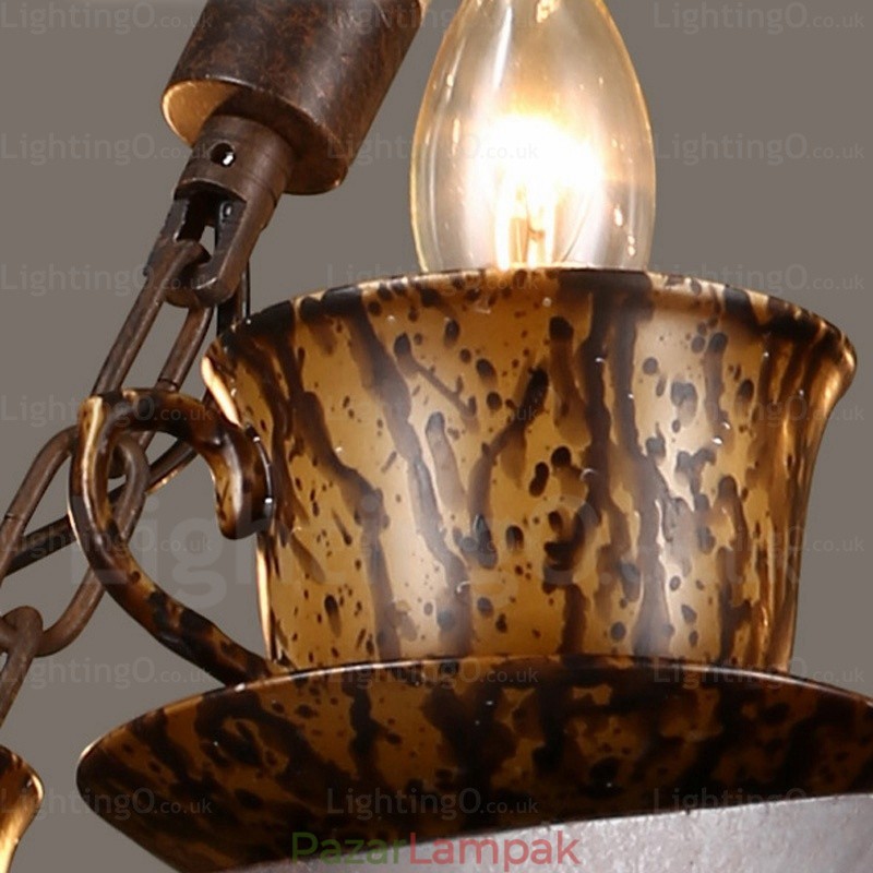 9 Light Country rusztikus függőlámpa