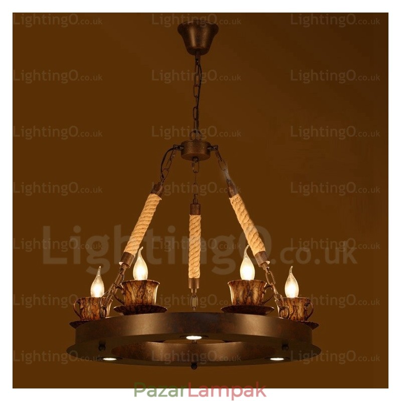 9 Light Country rusztikus függőlámpa