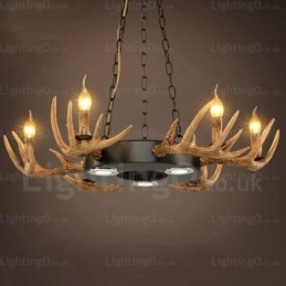 9 Light Vintage Retro rusztikus agancs csillár függőlámpa