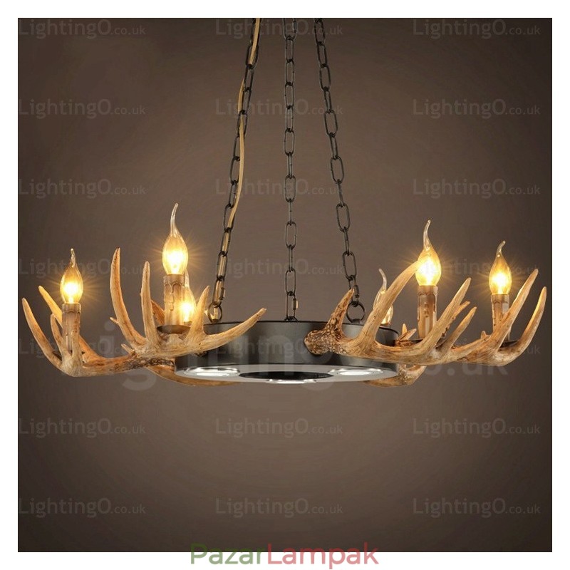 9 Light Vintage Retro rusztikus agancs csillár függőlámpa