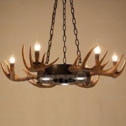 9 Light Vintage Retro rusztikus agancs csillár függőlámpa