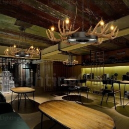 9 Light Vintage Retro rusztikus agancs csillár függőlámpa