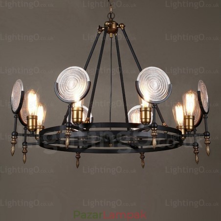 6 Light Vintage Retro függeszték, üvegernyővel 6 Light Vintage Retro függeszték, üvegernyővel