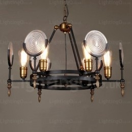 6 Light Vintage Retro függeszték, üvegernyővel