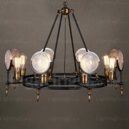 6 Light Vintage Retro függeszték, üvegernyővel
