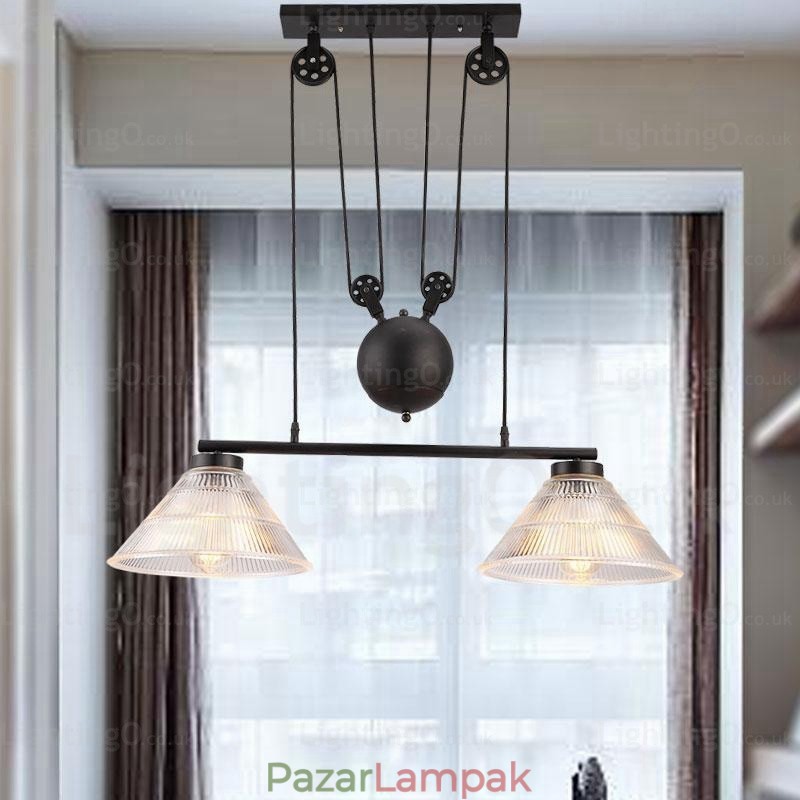 2 Világos Modern, kortárs függőlámpa üvegernyővel