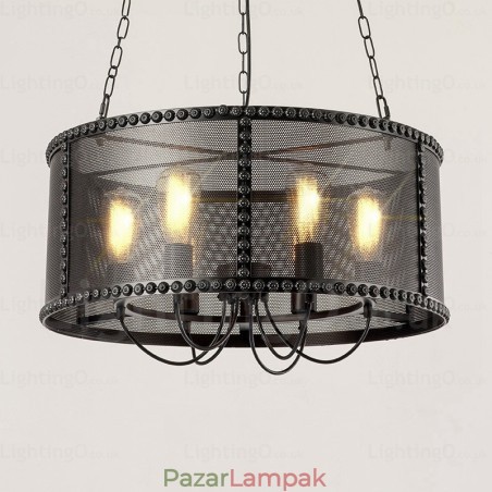 6 Light Vintage retro függőlámpa rozsdamentes acél ernyővel 6 Light Vintage retro függőlámpa rozsdamentes acél ernyővel