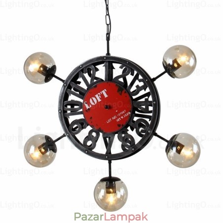5 Light Vintage retro függőlámpa üvegernyővel 5 Light Vintage retro függőlámpa üvegernyővel