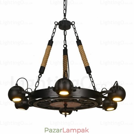 6 Light Vintage retro függőlámpa rozsdamentes acél ernyővel 6 Light Vintage retro függőlámpa rozsdamentes acél ernyővel