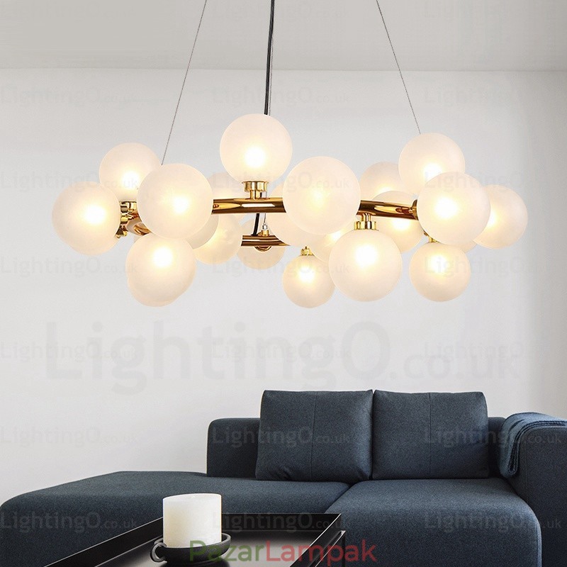 25 Light Nordic függőlámpa üvegernyővel