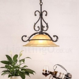 1 Light Country rusztikus függőlámpa üvegernyővel