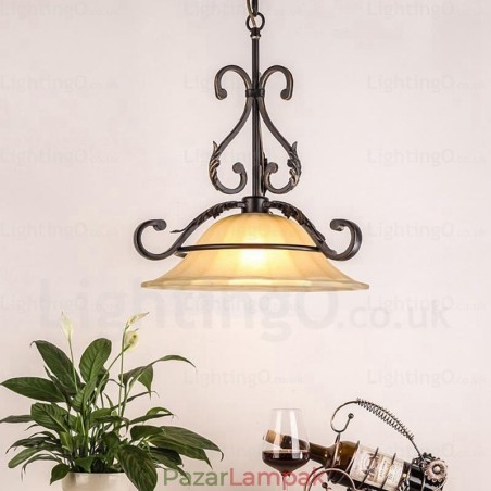 1 Light Country rusztikus függőlámpa üvegernyővel 1 Light Country rusztikus függőlámpa üvegernyővel