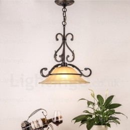 1 Light Country rusztikus függőlámpa üvegernyővel