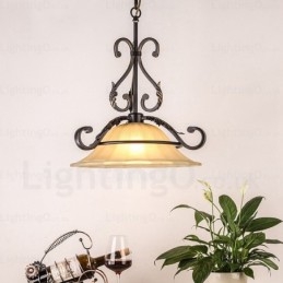 1 Light Country rusztikus függőlámpa üvegernyővel