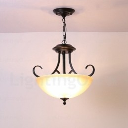 3 Light Country rusztikus függőlámpa üvegernyővel