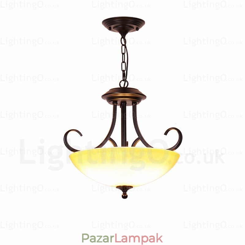 3 Light Country rusztikus függőlámpa üvegernyővel
