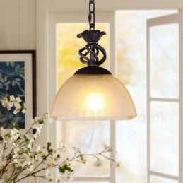 1 Light Country rusztikus függőlámpa üvegernyővel