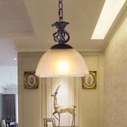 1 Light Country rusztikus függőlámpa üvegernyővel