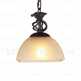 1 Light Country rusztikus függőlámpa üvegernyővel