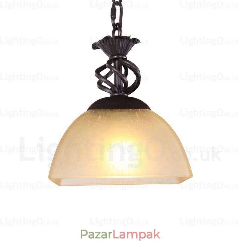1 Light Country rusztikus függőlámpa üvegernyővel