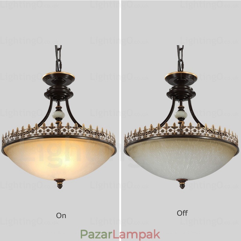 3 Light Country rusztikus függőlámpa üvegernyővel