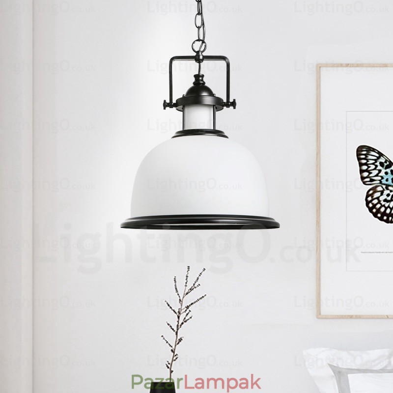 1 Light Country rusztikus függőlámpa üvegernyővel