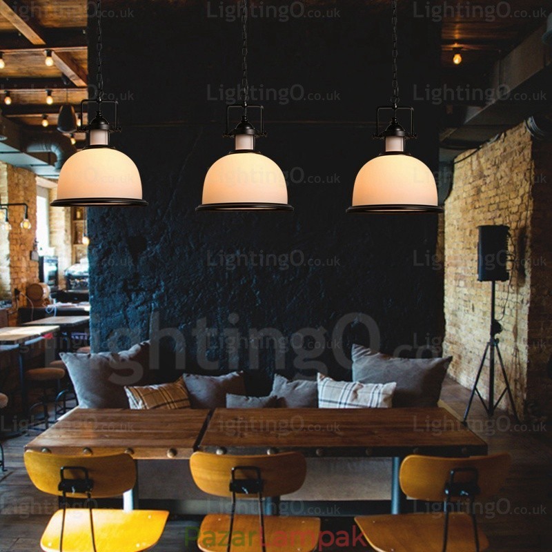 1 Light Country rusztikus függőlámpa üvegernyővel