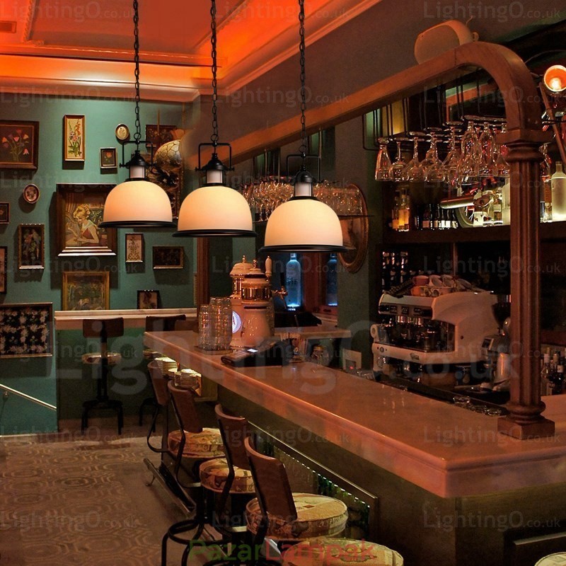 1 Light Country rusztikus függőlámpa üvegernyővel