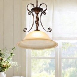 1 Light Country rusztikus függőlámpa üvegernyővel