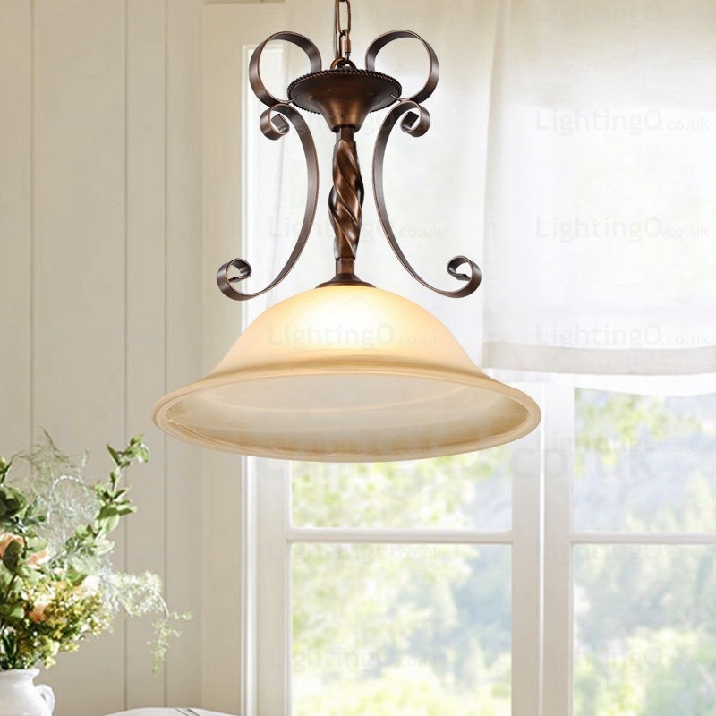 1 Light Country rusztikus függőlámpa üvegernyővel