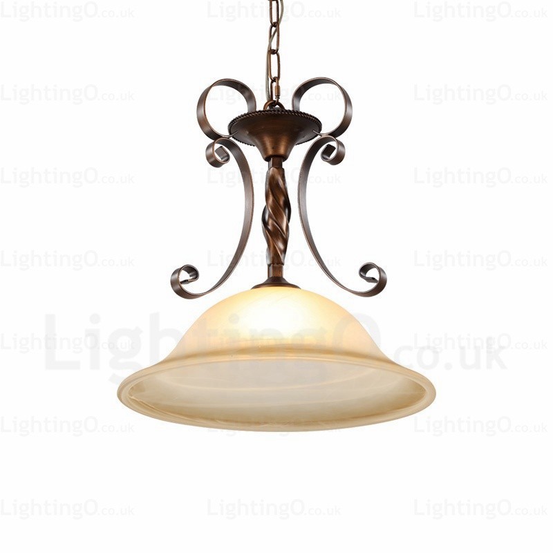 1 Light Country rusztikus függőlámpa üvegernyővel