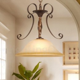 1 Light Country rusztikus függőlámpa üvegernyővel