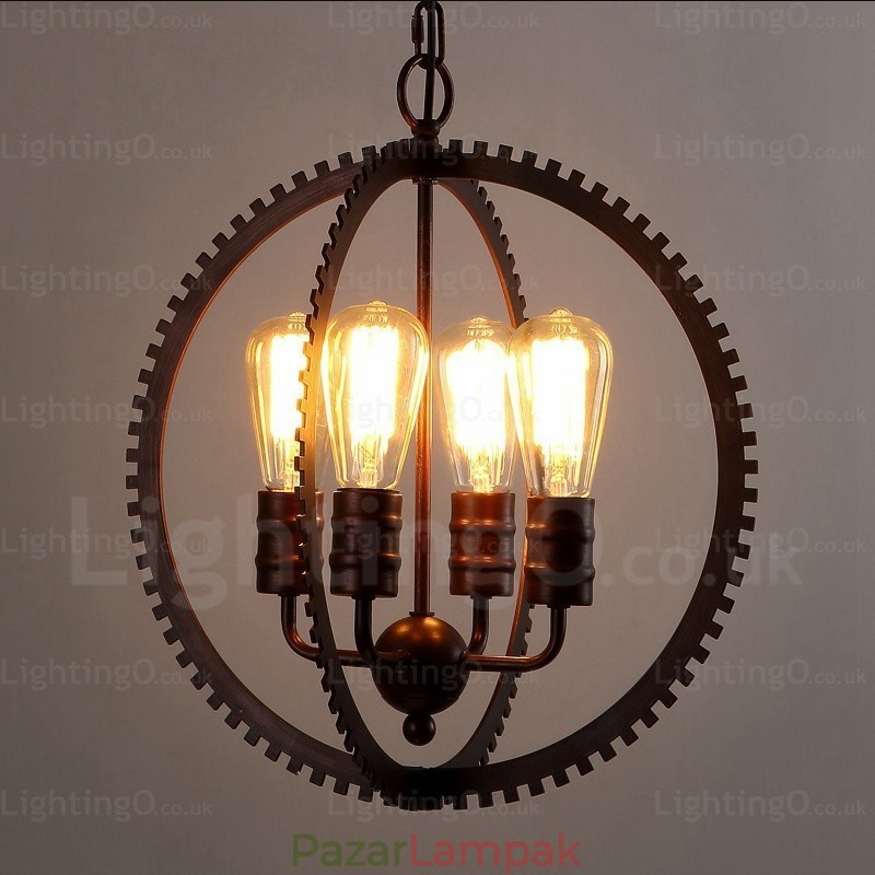 4 Light Vintage Retro függőlámpa