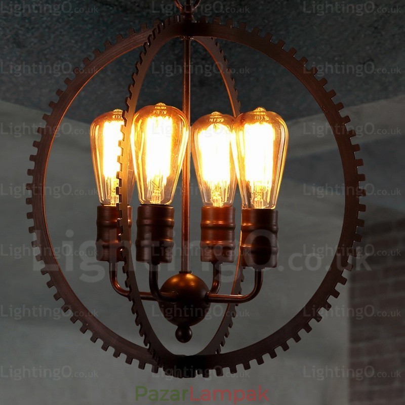 4 Light Vintage Retro függőlámpa