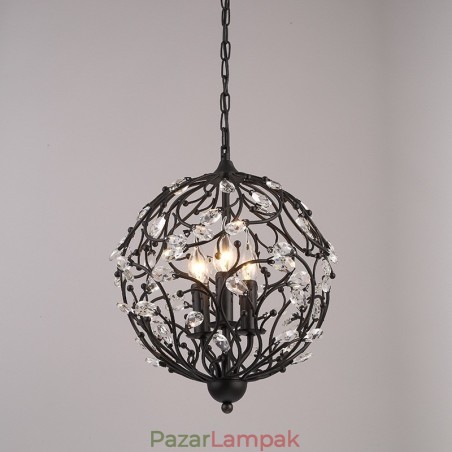 3 Light Vintage Retro Globe kristály függőlámpa 3 Light Vintage Retro Globe kristály függőlámpa